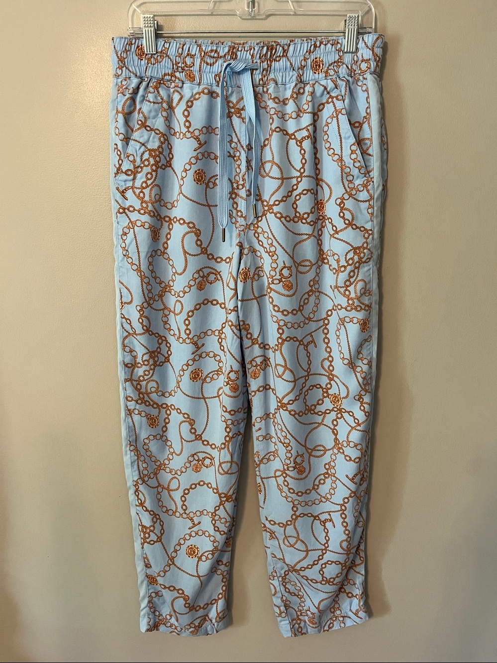 Maeve Anthropologie Kalle Chain Print Drawstring Track Pants Size Small - Picture 3 of 16